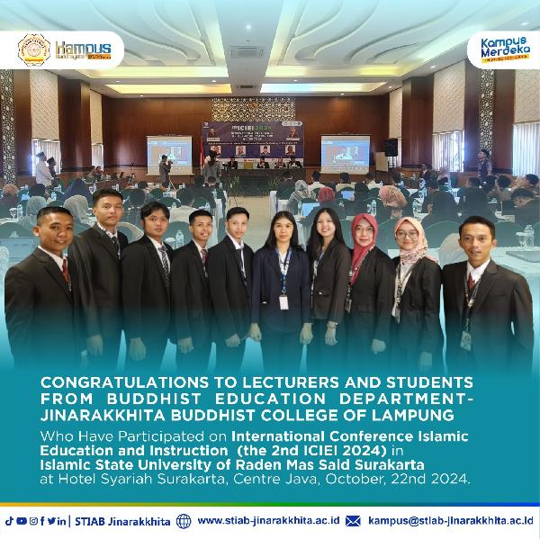 CONGRATULATIONS TO LECTURERS AND STUDENTS FROM BUDDHIST EDUCATION DEPARTMENT- JINARAKKHITA BUDDHIST 